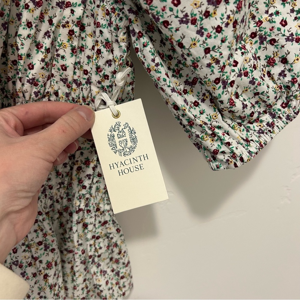 NEW Tuckernuck Hyacinth House Floral Payton Blouse Bows Puff Sleeve Size Large - Picture 6 of 12
